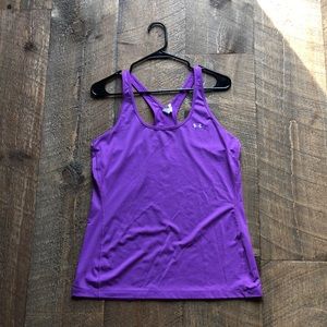 Under Armour tank large purple heat gear